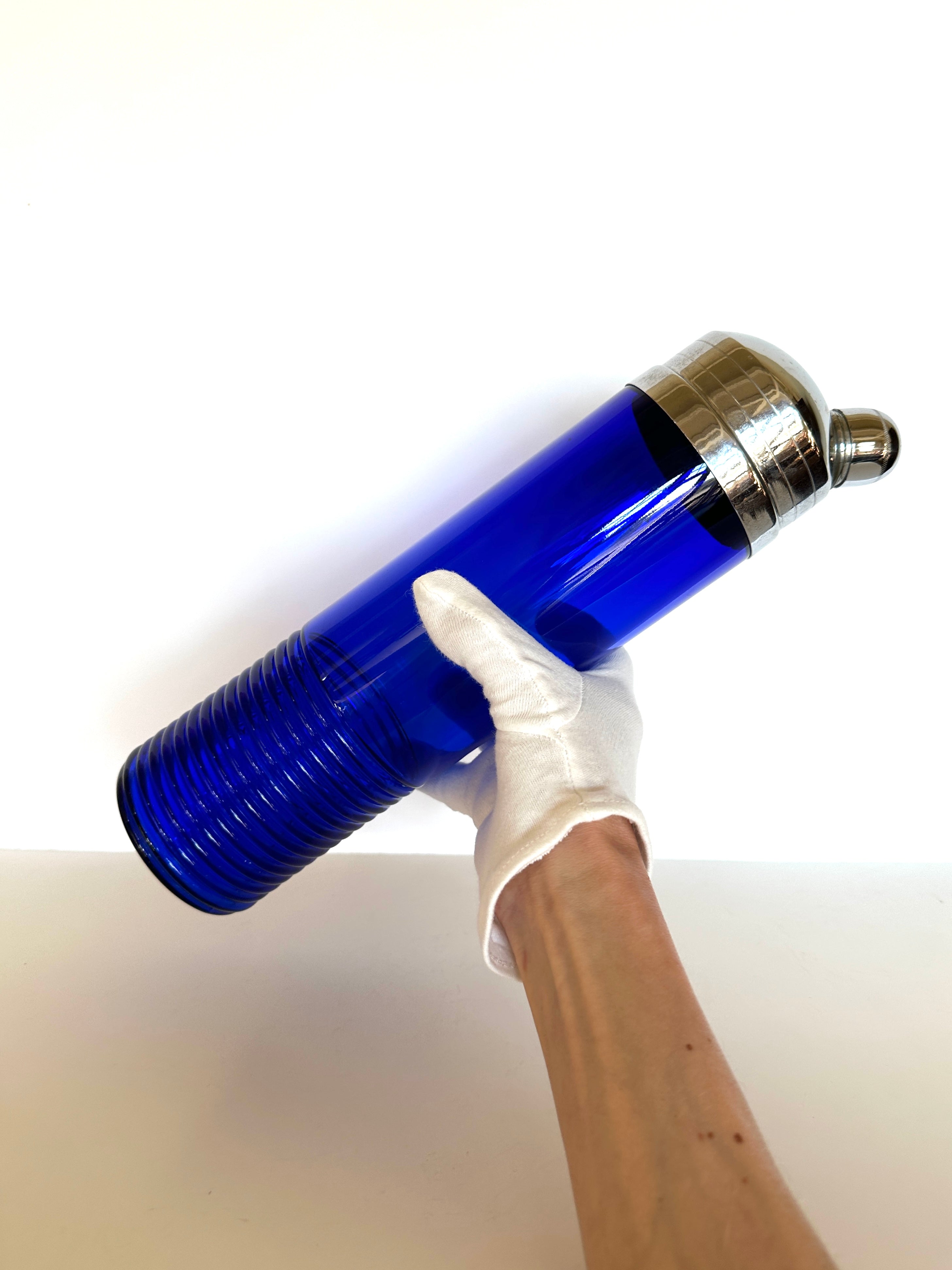 Art Deco Cobalt Blue Cocktail Shaker