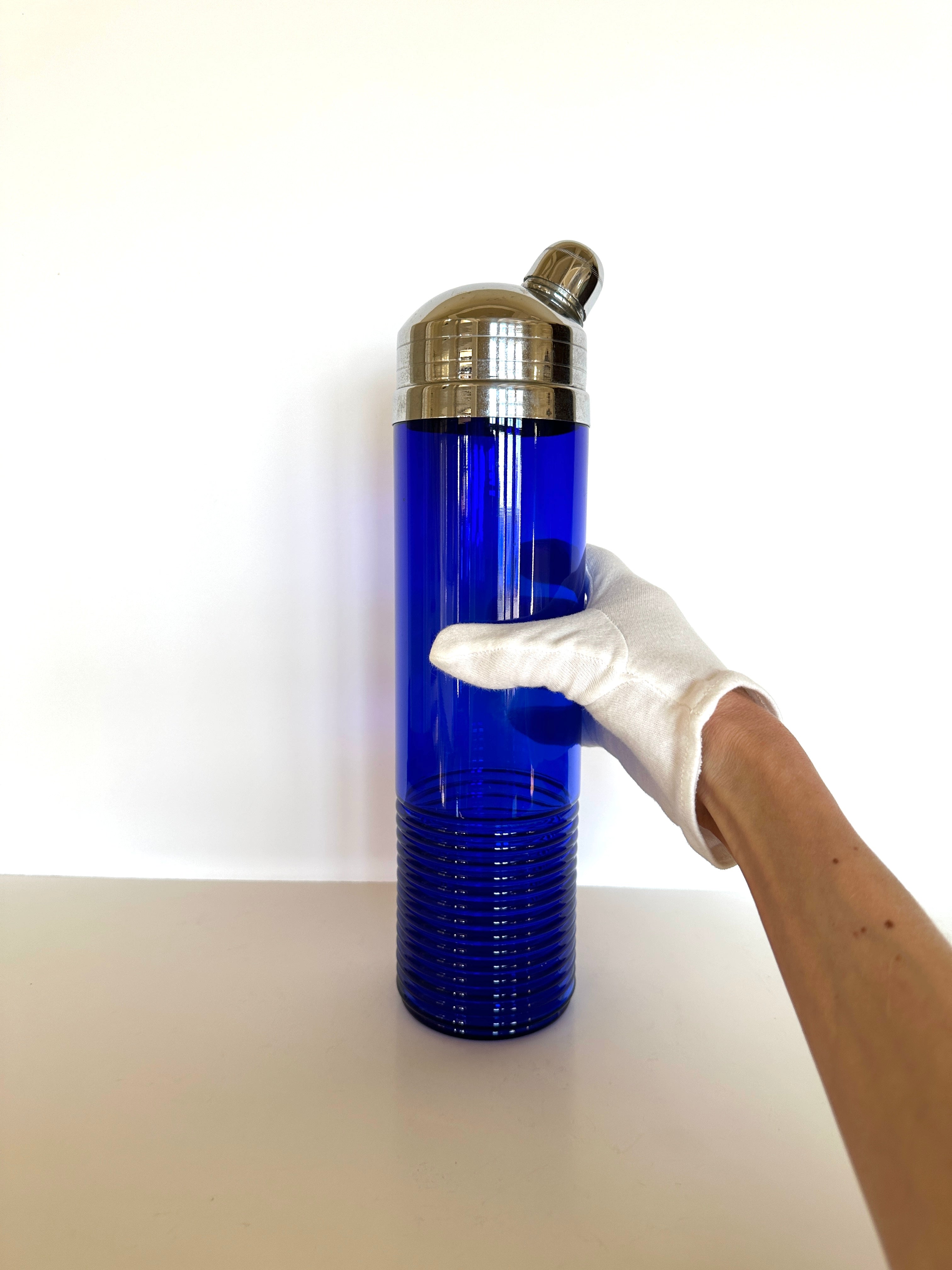 Art Deco Cobalt Blue Cocktail Shaker