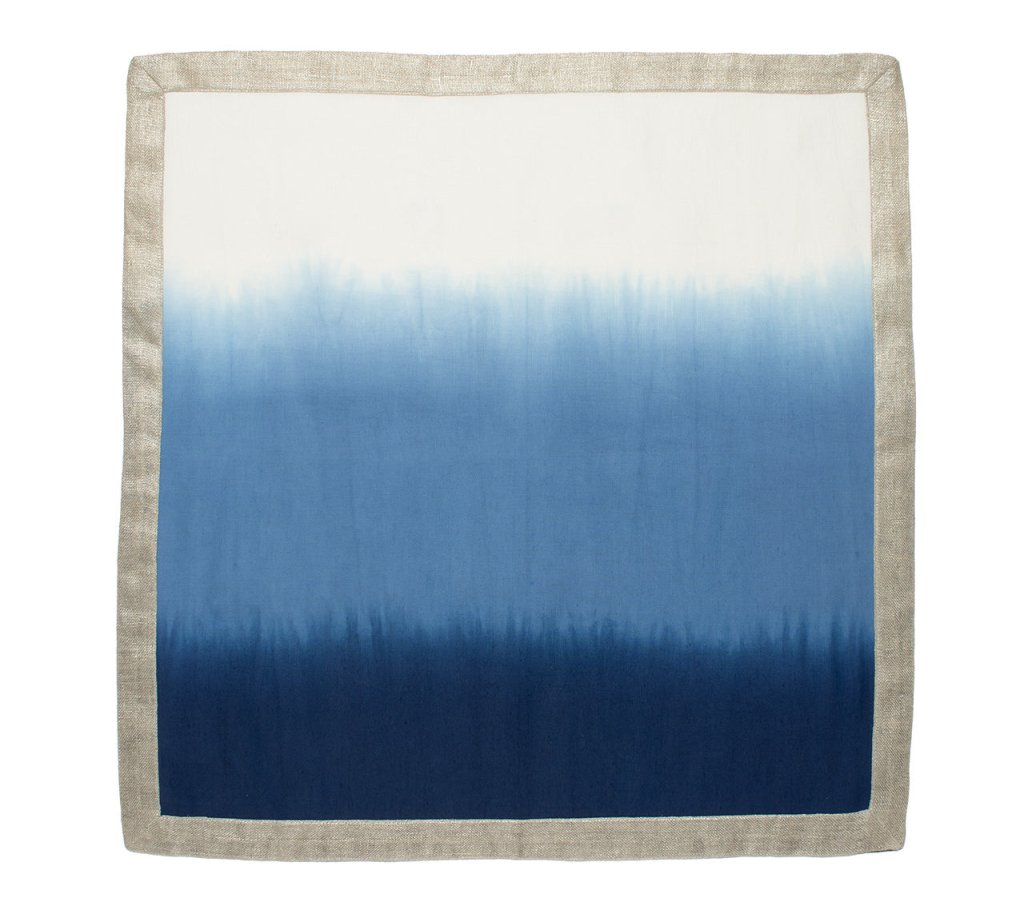 Dip Dye Napkin in Blue & White, Set of 4