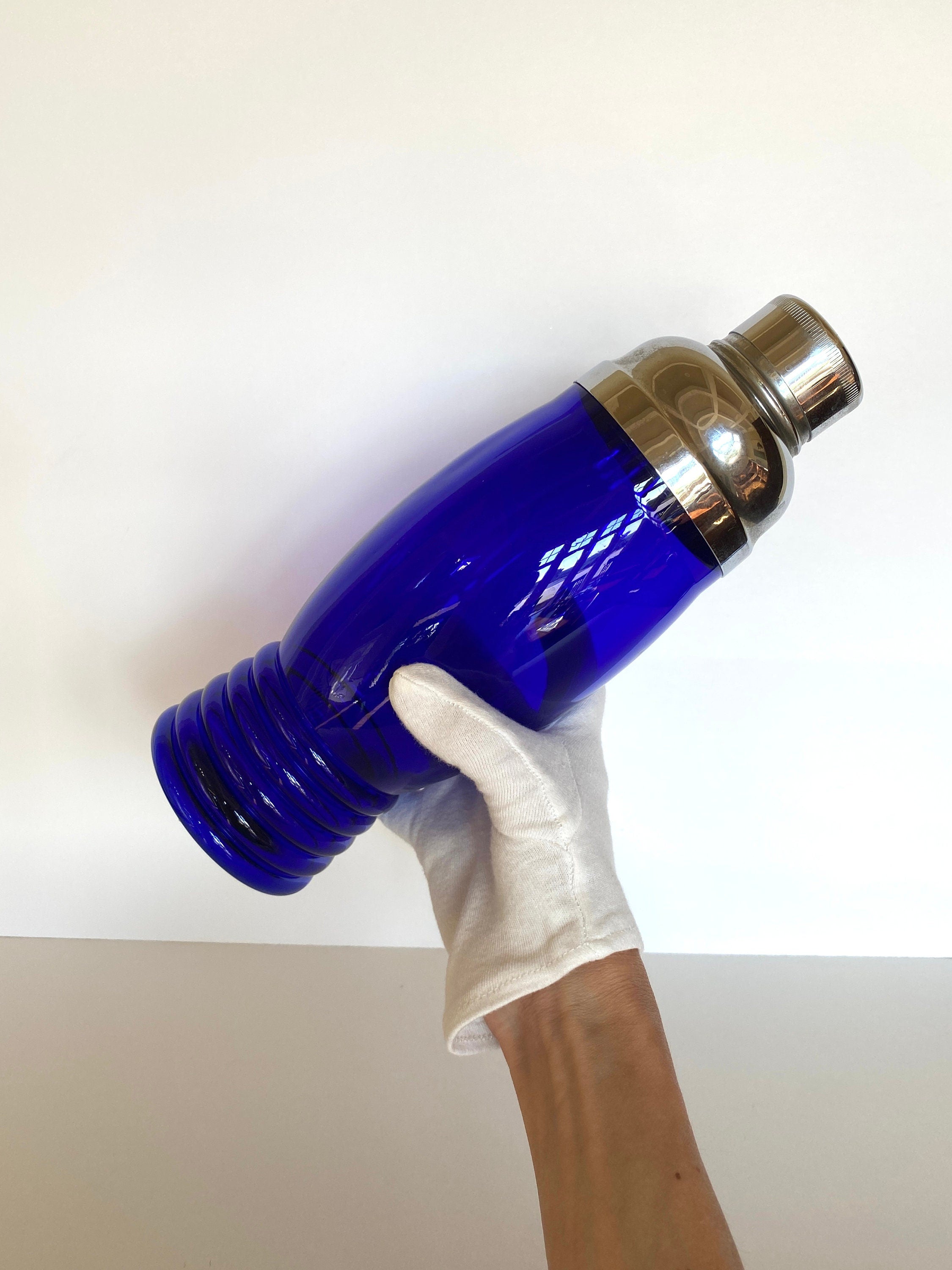 Art Deco Cobalt Blue Cocktail Shaker