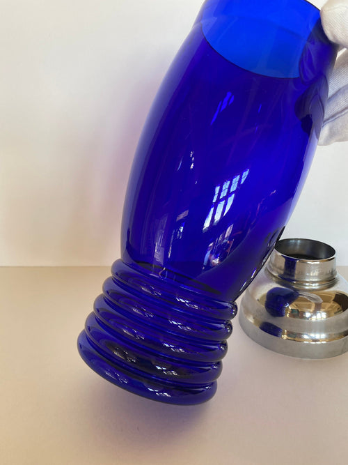 Art Deco Cobalt Blue Cocktail Shaker
