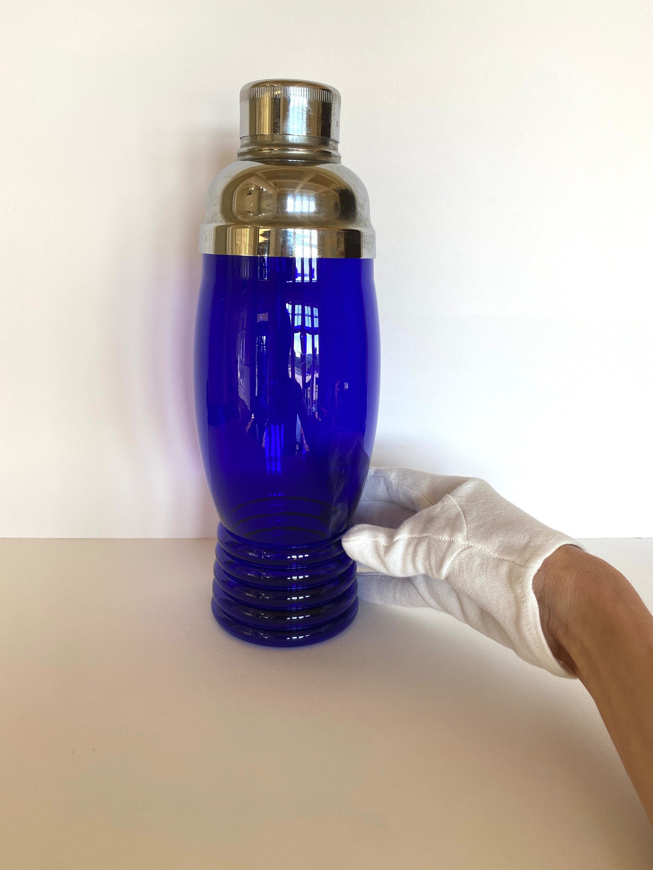 Art Deco Cobalt Blue Cocktail Shaker