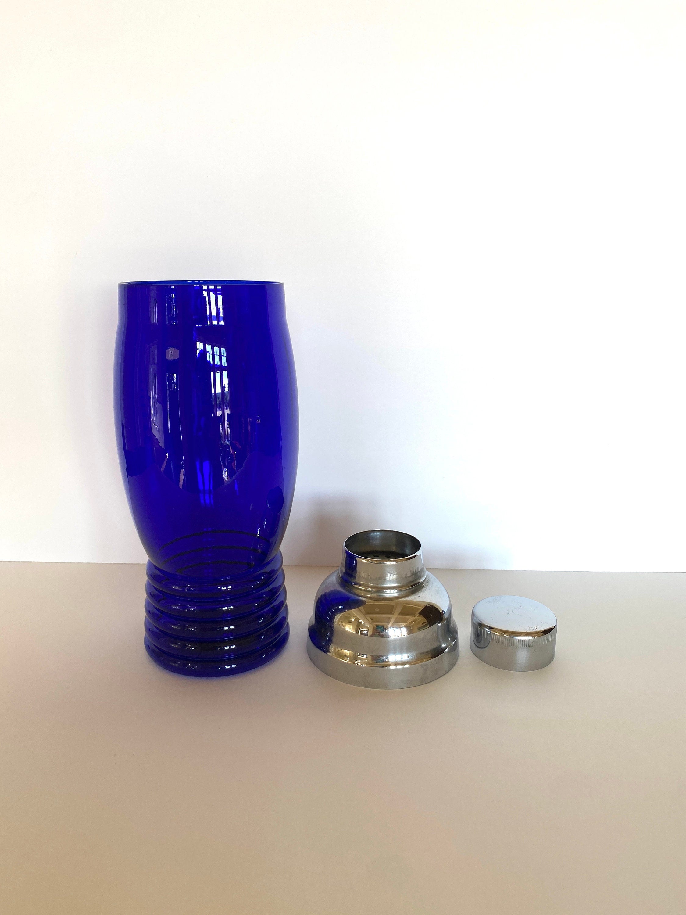 Art Deco Cobalt Blue Cocktail Shaker